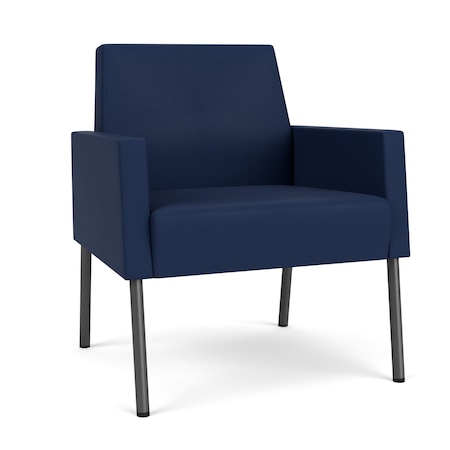 Lesro Mystic Lounge Reception Guest Chair, Charcoal, MD Ink Upholstery ML1101